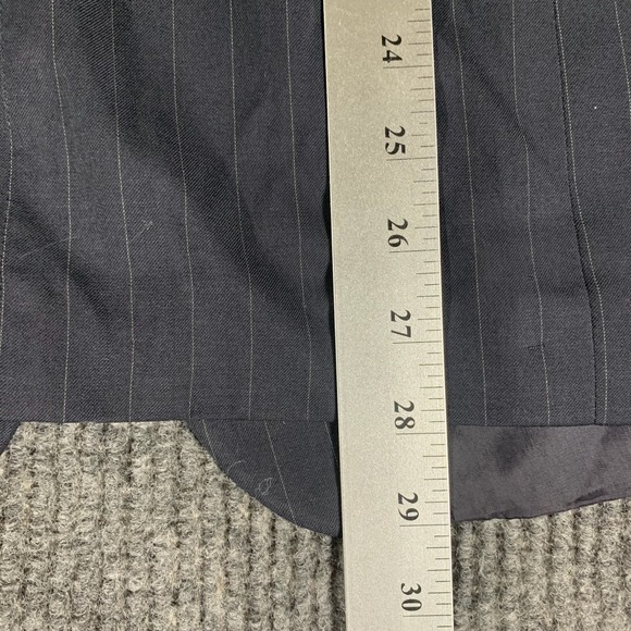 Giorgio Armani Blazer Womens 42 Blue Pin Striped Sports Coat Luxury Italy Wool - Picture 11 of 12